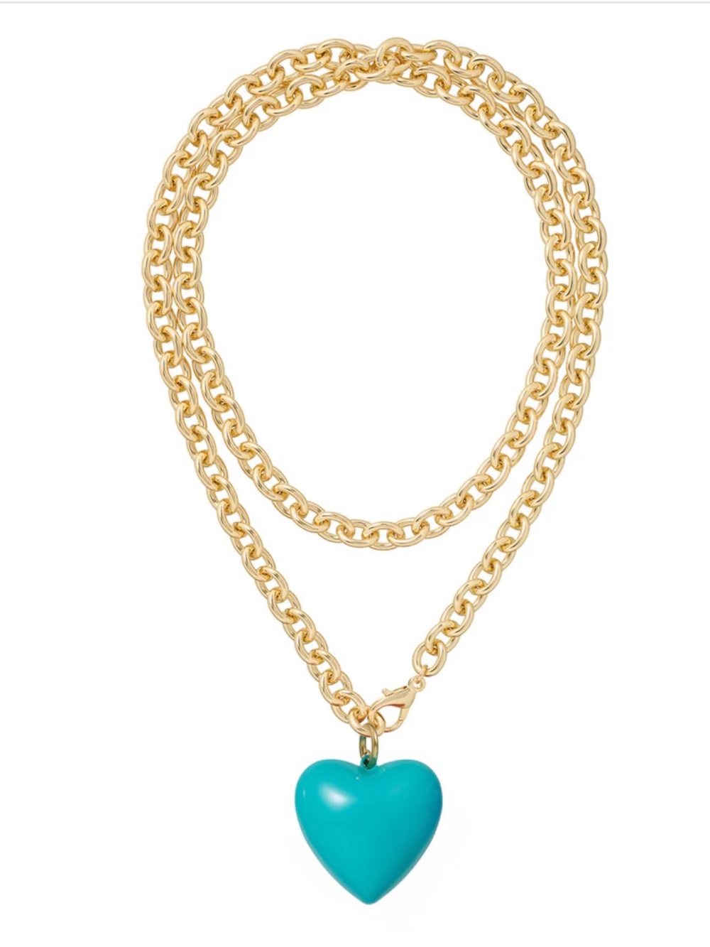Roxanne Assoulin The Big Puffy Heart
Charm
Necklace Dark Turquoise Heart